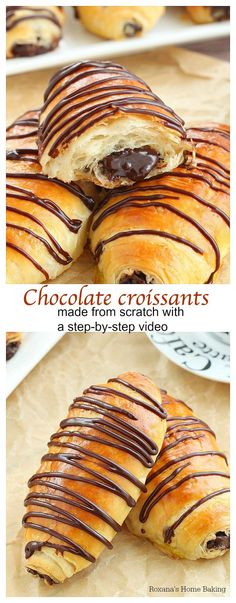 chocolate croissants made from scratch with a step by step video