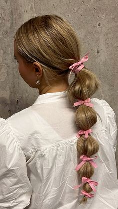 Work Hair, Bow Hairstyle, Trendy Hairstyle, Pink Bows, Dream Hair, 가을 패션