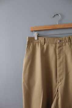 SEPIA Brown Trousers 90s Land's End Industrial Work - Etsy Brown Cotton Work Pants With Welt Pockets, Vintage Wide Leg Khaki Bottoms, Brown Cotton Work Pants With Belt Loops, Brown Cotton Work Pants, Classic Brown Cotton Cargo Pants, Brown Cotton Workwear Bottoms, Retro Brown Bottoms For Workwear, Brown Cotton Pants With Belt Loops, Brown Cotton Bottoms For Workwear