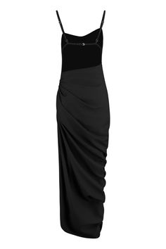 Adjustable strapsdraped necklinehem with side slit12% polyamide, 88% viscoseComposition: 12% % Polyamide, 88% % Viscose Rainy Afternoon, Black Fr, Perfect Cup Of Tea, Asymmetric Dress, Draped Neckline, Asymmetrical Dress, The Chic, Luxury Retail, Woman Colour