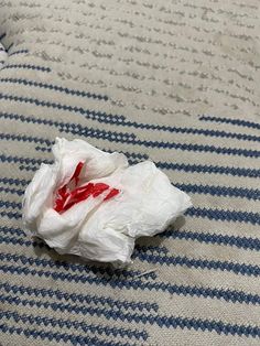 a piece of cloth that has been left on the bed