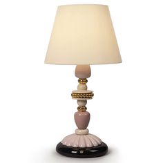 Lladro Firefly Table Lamp Pink and Golden Luster 01023997 Lamp Pink, Lladro Figurines, Portable Lamps, Higher Design, High Art, Hand Painted Porcelain, Porcelain Painting, Floor Lamp Table, Fabric Shades