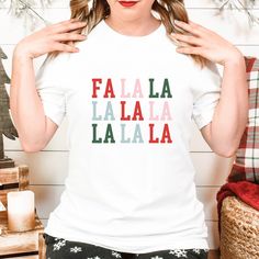 FA LA LA Short Sleeve Tee Shirt, Fa La La La La Shirt, Christmas Carol Shirt, Trendy Christmas Shirt, Christmas TShirt La Christmas, La Shirt, Christmas Tshirt, Christmas Carol, Christmas Season, Christmas Shirt, Christmas Tshirts, Christmas Seasons, Holiday Cheer