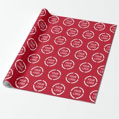 Custom your own branded wrapping paper with company logo on color editable red background, great gift wrapping ideas for business. No minimum order quantity and no setup fee. 
Select "Click to customize further" to adjust the size of the logo or background color. Red Wrapping Paper, Gift Wrapping Ideas, Business Gift, Wrapping Ideas, Business Gifts, Business Branding, Business Supplies, Red Background, Paper Size