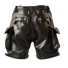 Expertly crafted with real leather, these boxer shorts and cargo shorts are the perfect combination of style and comfort. Made with high-quality materials, they provide both durability and softness for a luxurious wearing experience. Elevate your wardrobe with these versatile shorts, perfect for any occasion. Utility Leather Bottoms With Multiple Pockets, Utility Leather Bottoms For Streetwear, Leather Bottoms With Cargo Pockets For Streetwear, Leather Biker Bottoms With Pockets, Short Leather Bottoms With Belt Loops, Black Leather Bottoms With Multiple Pockets, Techwear Shorts With Belt Loops For Streetwear, Streetwear Shorts With Belt Loops, Black Cargo Shorts With Belt Loops For Outdoor