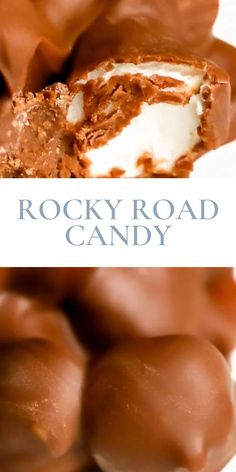 the rocky road candy is made with chocolate and marshmallows