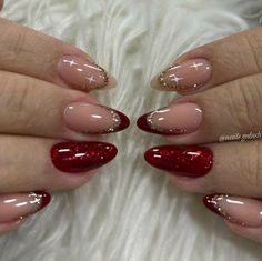 Red And Silver Nails, Red And Gold Nails, Soft Nails, Mia 3, Homecoming Nails, Fire Nails, Dream Nails