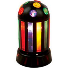 a colorful light that is on top of a black stand with four different colored lights