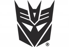 a black and white image of the logo for an auto - racing team, which is designed to look like a transformer