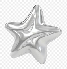 a silver star shaped object on a transparent background, hd png clippings