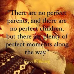 a woman hugging her child with the quote there are no perfect parents and there are no perfect children, but there are plenty of perfect moments along the way