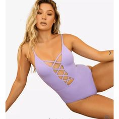 Dippin Daisies Bliss One Piece Swimsuit In Amethyst Size Medium Purple Lined Bodysuit For Pool, Purple Lined Bodysuit For Vacation, Lavender One-piece Swimwear For Beach, Purple One-piece Lined Bodysuit, Purple One-piece Bodysuit With Lined Body, Color Purple, Womens Swim, One Piece Swimsuit, Daisy