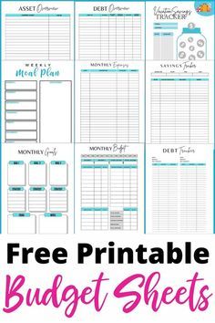 the free printable budget sheets are perfect for any budget conscious