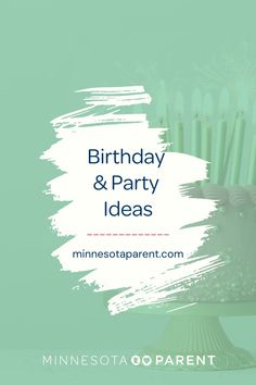 a birthday cake with candles on it and the words, birthday & party ideas