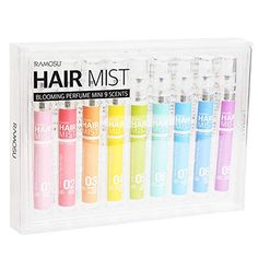 PRICES MAY VARY. The Perfect Choice: Looking for a way of adding a fresh note to your hair even on busy days when you don’t have the time to wash and arrange it? The RAMOSU Hair Mist Blooming Perfume is ideal for giving your hair that healthy glow! 9 Mini Sprays: These women’s fragrances for hair comes in a set of 9 mini sprays with 9.5ml each, plenty to cover your everyday needs. The 9 unique fragrances will pamper your senses, allowing you to enjoy the freshness of flowers and sweetness of fru Hair Spray Bottle, Flower Scent, Hair Mist, Greasy Hair Hairstyles, Hair Perfume, Unique Fragrance, Flower Soap, Coral Peach, Perfume Scents