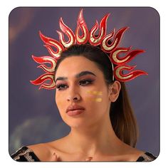 PRICES MAY VARY. Flame headdress made of polyester and plastic,no fading. Fire hair hoop has flame shape design.Product size fit for adults and teens. Flame festival hair accessories can match your flame costume,it will make your more shine. Fire headband is suitable for halloween,rave festival,party prom and special occasions. Flame costume headband also a best gift for friends and families Casdre mainly product:wedding hair accessories,women gloves,wedding corsage and etc...Have a nice shoppin Flame Headpiece, Fire Headband, Fire Halloween Costume, Flame Costume, Space Bun Hairstyles, Fire Crown, Phoenix Makeup, Space Bun, Flame Hair