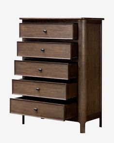 the chest of drawers is made from wood and has five drawers on each side, with three