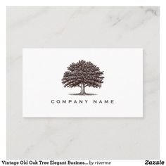 a business card with an image of a tree and the words company name on it