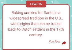 a sign that says baking cookies for santa is a wide spread tradition in the u s, with origins that can be traced back to dutch settlers in the 17th century