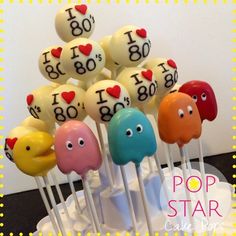 there are many cake pops with numbers on them