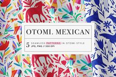 an image of mexican fabric patterns with the words otmi mexican on it's bottom corner