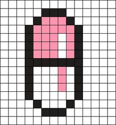 a cross stitch pattern with the shape of a cat's head in pink and black