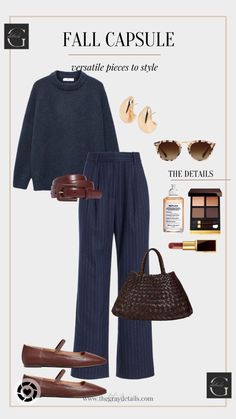 Navy Turtleneck Sweater Outfit, Navy Blue Pinstripe Pants Outfit, Navy Purse Outfit Ideas, Navy Leather Pants Outfit, Sweater Navy Blue, Capsule Wardrobe Navy Blue, Blue Pants Outfit Winter, Outfits With Navy Pants, Navy And Brown Outfits For Women