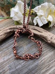 Heart Necklace Wire Wrapped Antique Copper, Free Shipping, Made in the USA, Gift nature you can wear... ~ choose your length ~ genuine bare copper wire ~ handmade with skill in the USA ~ I take great care in designing each piece of my jewelry, paying close attention to the smallest of details until each is piece is tiny work of art. More https://www.weaversroots.etsy.com Copper Necklace Handmade, Copper Wire Crafts Easy, Wire Wrapped Choker Necklace, Wire Necklace Pendant, Antique Copper Jewelry, Copper Wire Crafts, Wired Jewelry, Copper Wire Art, Wire Jewelry Patterns