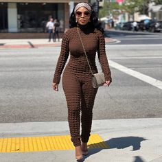 Fashion Casual Bubble Cloth Print Round Neck Slim Jumpsuit One Piece Body Suit Outfit, Body Suit Outfit, Overalls Outfits, Bubble Print, Estilo Hipster, Slim Jumpsuit, Casual Bodysuit, Long Romper, One Piece Suit