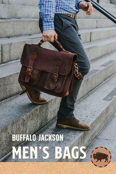 Amazing collection of rugged men's leather and canvas bags. Impressive quality and attention to detail. soft coolers | messenger bags | duffle bags | travel bags | camera bags | laptop bags | briefcase bags Leather Bags For Men, Travel Camera Bag, Leather Briefcase Bag, Bison Leather, Briefcase Bag