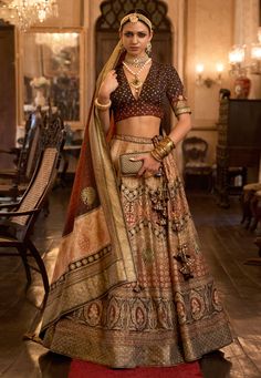 Silk circular lehenga choli in Beige colour 1157 Desc: Style : Circular Lehenga Choli Color : Beige Fabric : Silk Wash Care : Dry clean Sleeve Style : Half Sleeve Long Sleeves : Done only in Custom Stitch Sleeves Lining : Done only in Custom Stitch Bust Size : 32 to 42 Inches Occasion : Engagement Wedding Mehendi Sangeet Reception Ceremonial Baby Shower Teej. With Express Free Shipping Buy Indian Party wedding and bridal Lehenga Silk circular lehenga choli in Beige colour 1157... Half Saree Lehenga, Choli Blouse, Saree Lehenga, Lehenga Skirt, Lehenga Collection, Sarees Collection, Silk Lehenga, Brown Silk, Fabric Silk