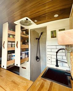 the kitchen is clean and ready to be used as a storage area for cooking utensils