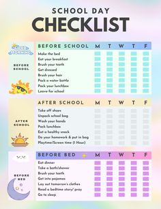 the back to school checklist is shown