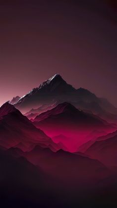 an abstract mountain landscape with red and black colors