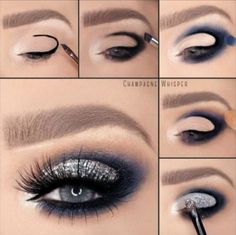 Makeup Bronze, Silicone Makeup Sponge, Silver Eye Makeup, Smokey Eye Tutorial, Silicone Makeup, Glitter Eye Makeup, Smoky Eyes, Makeup Hacks