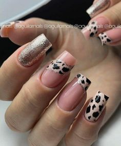 Nail Nail Designs, Nail Polish Ideas, Summer Nails 2023, Cow Nails, Diy Acrylic Nails, Smink Inspiration, Polish Ideas