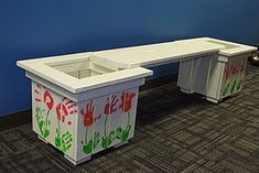 So cute! Great auction idea! Planter bench...younger grade