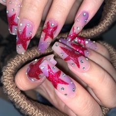 Glitter Star Nails, Nails Japanese, Y2k Glitter, Nails Gel Nails, Custom Press On Nails, Japanese Nails, Soft Nails