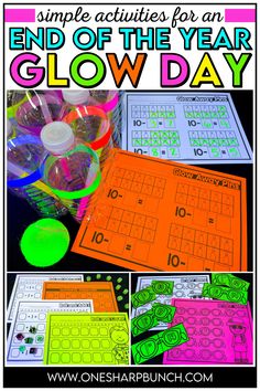 some activities for an end of the year glow day