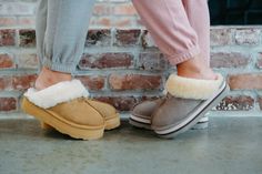 Suede upper Sheepskin collar Full sheepskin lining and footbed Lightweight 1.5 inch Retro Platform EVA outsole All sale items are final Bearpaw Slippers, Dresses Fancy, Bear Paw, Bear Paws, Alternative Outfits, Pajama Bottoms, Fall Shoes, Pink Stone, Shirt Sale