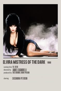 the poster for elvia mistress of the dark