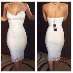 This Dress is fashionable for every occasion. the dress is made-to-order by professional tailors. You can choose from 50 colors, Regular sizes 2 to 16 and plus sizes 14w to 26W. Custom size is also available.. The product details: Color: White, Silhouette: Sheath, Neckline: Spaghetti Straps, Waistline: Natural Waist, Length: Short, Primary Fabric: Lace Elegant Midi Dress With Fitted Bodice And Straps, Elegant Midi Length Dress With Straps, Elegant Midi Dress With Straps, Elegant Strappy Midi Dress For Formal Occasions, Elegant Midi Dress With Straps For Formal Occasions, Elegant Formal Midi Dress With Straps, White Bodycon Dress With Straps, Fitted White Dress With Straps, Elegant Bodycon Dress With Straps