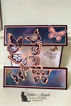 a card with some butterflies on it