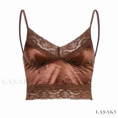 Lasaky - Exquisite Lace Accentuated Waistline Bralette Summer Shoes Wedges, Cinch Belt, Stitching Dresses, Cloth Belt, Satin Top, Support Bras, Womens Wedges, Lace Panelled, Workout Tank Tops