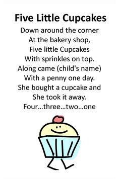 a poem with an image of a cupcake in the middle and words above it