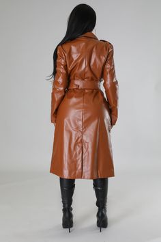 Baddest Hottie Around Coat – GitiOnline Denim Dress Fall, Brown Leather Coat, Bodysuit And Skirt, Short Dress White, 40 Fashion, Long Leather Coat, Body Suit With Shorts, Outfits Petite, Fall Denim