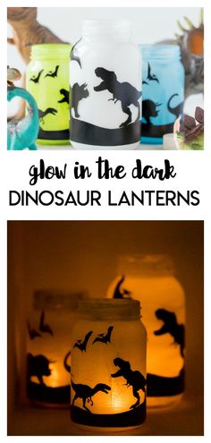 glow in the dark dinosaur lanterns are great for kids to make with their own hands