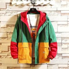 Indie Outfits Vintage, Indie Outfits Summer, Autumn Patchwork, Colorblock Jacket, Outfits Vintage, Color Block Jacket, Jackets Men Fashion, Bomber Jackets