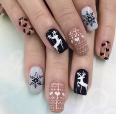 Sweater Nails, Nails Simple, Festive Decor