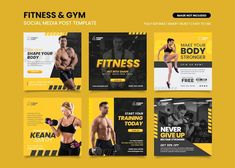 the fitness and gym social postcard template